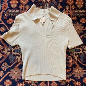 NWOT Pink Rose Collared Shirt size large